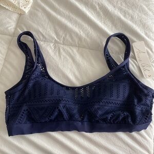 Anne Cole Navy Lace Bikini Top